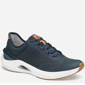 Johnston & Murphy Men's Navy Nubuck Lace-up Leather Sneaker with Tan Accents